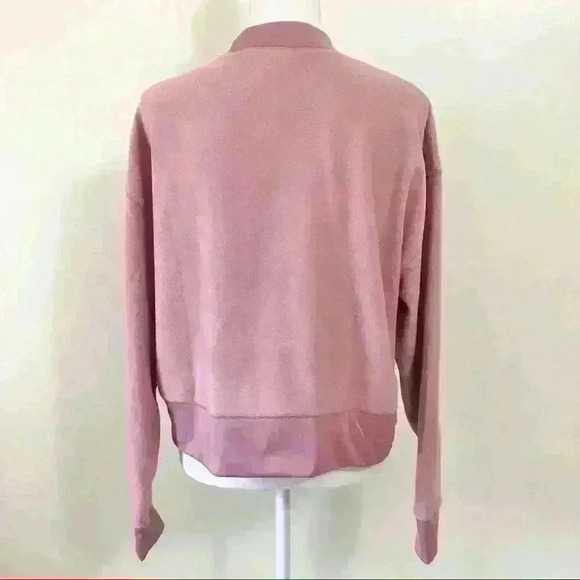 Abound Mock Neck Fleece Cropped Pullover Sweater in Pink Blossom - Picture 5 of 9